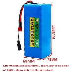 Wnicek Ebike Battery 36V Lithium Ion Battery 36V 20AH Mountain Electric Bicycle Battery with BMS and Charger, Electric Bike Scooter Battery for 500W 350W 200W Bike Motor
