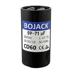 BOJACK 59-71 uf/MFD 250 VAC ±20% 50/60 Hz CD60 Round Motor Well Pump Start Capacitor