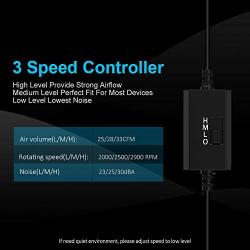 ELUTENG USB Fan 80mm, USB Computer Fan 5V Quite USB Ventilation Fan Compatible with 3 Speed Control for Receiver DVR Playstation Xbox Computer Cabinet Cooling 80 x 80 x 25mm