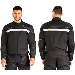 DOVER Mens Motorcycle Jacket from WICKED STOCK Waterproof Riding Jacket with Removable Thermal Liner CE Armor