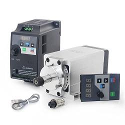 RATTMMOTOR 600W Brushless Spindle Motor Kit, 110V 0.6KW Brushless Air-Cooled Spindle Motor 11000RPM ER11+ 600W DC Brushless Spindle Motor Driver Converter for CNC Router Machine