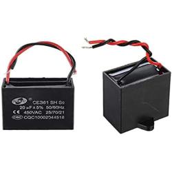CBB61 2Pcs 20UF Starting Capacitance 450V AC Fan Capacitor CBB Motor Run Capacitor