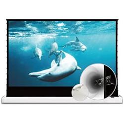 VIVIDSTORM- Projector Screen S 84 Inch Portable Folding Stand Floor Rising Movie Screen Sound Transparent Perforated White Screen Compatible with Ordinary Projector,VWSDSTPW84H