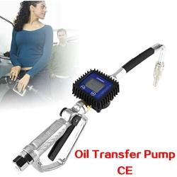 Air Operated Oil Transfer Pump Control Valve Fuel Petrol Oil Transfer Gun Oil Controller Oil Hose End Gun With Digital Meter USA STOCK