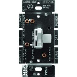 Lutron Toggler 3 Speed Fan Control, 1.5-A Single Pole/3-Way TGFSQ-FH-WH, White