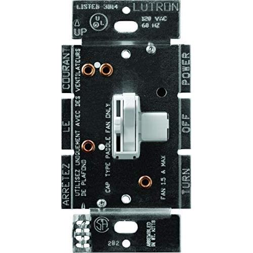 Lutron Toggler 3 Speed Fan Control, 1.5-A Single Pole/3-Way TGFSQ-FH-WH, White