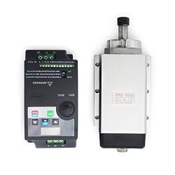 RATTMMOTOR 600W Brushless Spindle Motor Kit, 110V 0.6KW Brushless Air-Cooled Spindle Motor 11000RPM ER11+ 600W DC Brushless Spindle Motor Driver Converter for CNC Router Machine