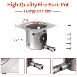 MARS CAMP Upgrade Grill Induction Fan, Auger Motor, Fire Burn Pot, and Hot Rod Ignitor Kit, Replacement Parts for Pit Boss and Traeger Wood Pellet Grill with Screws and Fuse