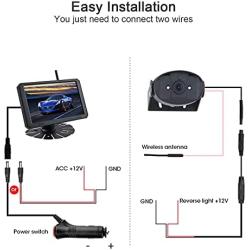 JUNHAOZ 720P 7 Inch Digital Wireless Backup System kit Support 2 Rear View Camera inputs, Support Split/Quard Screen Rear View Camera for RVs,Trailers,5th Wheels,Motorhomes,Truck
