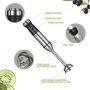 Immersion Hand Blender Multi-Purpose 220V 4 IN 1 Blender Heavy Duty Copper Motor Stainless Steel Finish Includes Whisk Attachment, Chopper and Smoothies Cup (UK Plug)