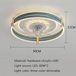 TiffyDance Home Office LED Lighting Ceiling Fan with Lights and Remote Control Dimmable Silent Modern Metal Acrylic Controller Fan Ceiling Lampe Decorative for Kids Childrens