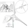 Pikasola Wind Turbine Generator 400W 24V with 3 Blade 2.5m/s Low Wind Speed Starting Wind Turbines with Charge Controller, Windmill for Home