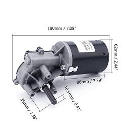 Fielect DC 24V 30RPM Reversible Worm Geared Motor High Torque Electric Gear Motor Turbine Worm Gear Box Reduction Motor, Left Shaft GW6280