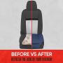 Motor Trend Blue Faux Leather 2-Pack Car Seat Cover for Front Seats, Padded Car Seat Protectors with Storage Pockets, Premium Interior Covers, Front Seat Covers for Cars Truck SUV Auto