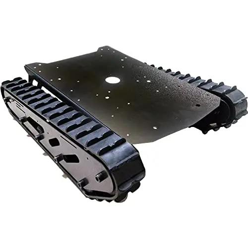 Smart Robot Metal Tank Chassis Kit with 2pcs Pure Rubber Tracks for Arduino, 10kg Large Load Remote Control Crawler Tank Chassis Platform T007 Off-road Vehicle and 12V A58SW-555 Motor for Adults Teens