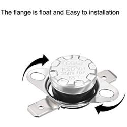 uxcell KSD301 Thermostat 55°C/131°F 10A Normally Closed N.C Adjust Snap Disc Temperature Switch 5pcs
