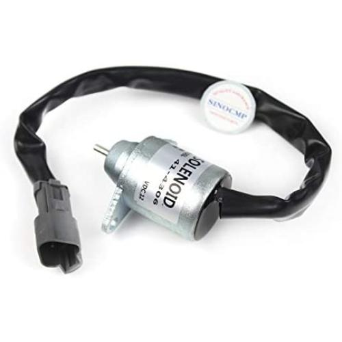 42-100 41-4306 41-6383 41-7886 41-9100 71-6383 12V Engine Shutoff Solenoid - SINOCMP Stop Solenoid for Thermo King Fuel Solenoid 42-0100, 3 Month Warranty