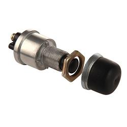 HMY 12V 20A Outboard Weatherproof Rubber Cover Horn Button and Outdoor Sealed Push Button Kill Switch with 2 Terminals for Car Boat Track