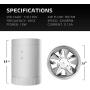 iPower 4 Inch Booster Fan with Speed Controller 25 Feet Non-Insulated Flex Air Aluminum Foil Ducting with 2 Clamps for Grow Tent, Basements, Workshops, HVAC Exhaust and Intake Ventilation
