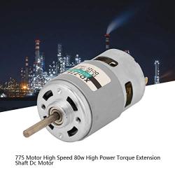 12V Motor, Akozon 12v/24v DC Motor High Power Torque Motor 775 Motor High Speed 80w Extension Shaft 12v dc Motor 775 (10000RPM)