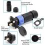 Trolling Motor Plug Receptacle Set for Marine Boat, Waterproof 12/24/36/48 Volt Trolling Motor Connector Kit for Down Rigger, Fishing Reel, DC Power, Trolling Motor Accessories