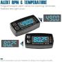 Runleader Digital LED Engine Hour Meter,RPM &Temperature Display,Maintenance Reminder,External Powered Operating for Lawn Mower Generator Dirtbike Paramotor Outboard Motor Marine Compressor