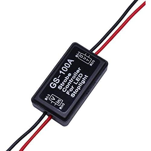 HUIQIAODS Flash Strobe Controller for LED Brake Light Tail Stop Light Auto Car 12-24V LED Brake Flasher Stop Light Strobe Flasher (GS-100A)