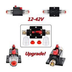 ANJOSHI 150A Fuse Holders Inline Circuit Breaker for Car Audio and Amps Overload Protection Reset Fuse Inverter 12V-42V DC Replace Fuses(150A)