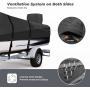 RVMasking Upgraded 600D Trailerable Waterproof Boat Cover Fits V-Hull,Tri-Hull, Runabout Boat (Length:17-19 Beam Width: up to 96