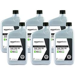 Amazon Basics 6-pack of Full Synthetic Motor Oil, SN Plus, dexos1-Gen2, 5W-30, 1 Quart