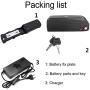 Jieoto E-Bike Lithium-ion Battery 48V 12.5AH Ebike Battery with Charger and BMS Protection Board Safe Lock, for E-Bike Battery 250W 350W 500W 650W Motor