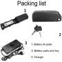Jieoto E-Bike Lithium-ion Battery 48V 12.5AH Ebike Battery with Charger and BMS Protection Board Safe Lock, for E-Bike Battery 250W 350W 500W 650W Motor
