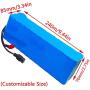 Wnicek Ebike Lithium Battery 48V 10Ah Lithium-Ion Batteries Pack with BMS + Charger Waterproof PVC Rechargeable Battery Fit for 750W 500W 350W 250W 100W Electric Bike Motor