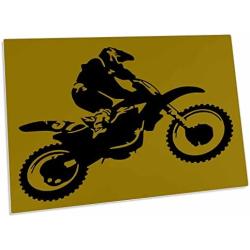 3dRose Motor X Dirt Bike Monotone Vector Art Black Design - Desk Pad Place Mats (dpd-356218-1)