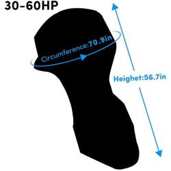 VEITHI Outboard Motor Cover, 600D Heavy Duty Oxford Fabric Waterproof Boat Motor Covers, Sunproof Full Outboard Motor Engine Cover Fit for Motor 30-60 HP, Black