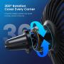ORICO Car Fan, 360 Degree Rotatable Universal Car Fan with Night Ambience Lights Rotatable Cooling Fan 5v with Speed Controller for Cars, Truck and Bus, White
