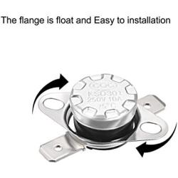 uxcell KSD301 Thermostat 75°C/167°F 10A Normally Open N.O Adjust Snap Disc Temperature Switch 5pcs