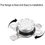 uxcell KSD301 Thermostat 75°C/167°F 10A Normally Open N.O Adjust Snap Disc Temperature Switch 5pcs