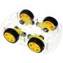 Guhowre DIY Robot Car Chassis Kit for Drive Controller Board Stepper Motor Speed Encoder, 4 Wheel and Battery Box