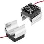 1/10 RC Aluminum Alloy Heat Sink with Cooling Fan for 540/550 / 3650 Motor RC Car (Silver)
