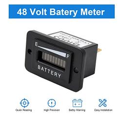 48V Battery Fuel Gauge Indicator, Golf Cart Battery Meter, Yamaha,EZGO, Fork Lifts,Club Car,LED Battery Indicator Meter Gauge