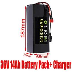 Wnicek E-Bike Lithium-ion Battery 36V 14Ah Electric Bike Battery Pack Fit for 250W 300W 500W 750W Motor Suitable for Electric Bicycles Scooters Tricycles Power Tools with 42V Charger