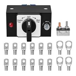 Tarp Switch Kit, Briidea 63 Amp Tarp Motor Rotary Switch Kit with Indicator & Circuit Breaker, 12VDC
