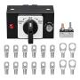 Tarp Switch Kit, Briidea 63 Amp Tarp Motor Rotary Switch Kit with Indicator & Circuit Breaker, 12VDC