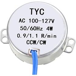 uxcell Synchronous Motor AC 100-127V 0.9-1.1RPM 50-60Hz CCW/CW 4W Reduction Gear Motor