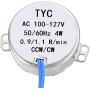 uxcell Synchronous Motor AC 100-127V 0.9-1.1RPM 50-60Hz CCW/CW 4W Reduction Gear Motor