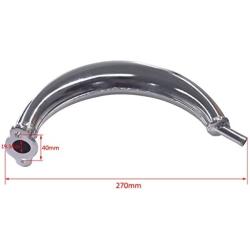 Sthus40mm Half Moon Silencer Muffler Exhaust Black For 49cc 60cc 66cc 80cc 2-Stroke Engine Motor Motorized Bicycle Bike