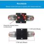 WOHHOM 30A 40A 50A 60A 80A 100A 150A Audio Circuit Breaker Auto Car Stereo Inline Fuse Holders Inverter, Manual Reset 12V-24V DC for Automotive Marine Boat Audio System Protection (20A)