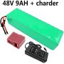 Jieoto Ebike Battery 48V 9AH Lithium Ion Electric Bike Battery E-Bike Battery Lithium Pack with Charger, for 250W 350W 500W 800W Electric Bicycle Scooter Motor