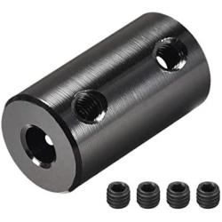 uxcell 5mm to 5mm Bore Rigid Coupling Set Screw L25XD14 Aluminum Alloy,Shaft Coupler Connector,Motor Accessories,Black,2pcs